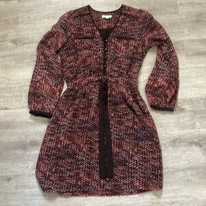 Jade Melody Button Down V neck Front Mini Dress S